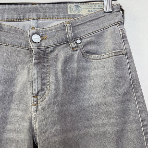 Diesel Womens 28 x 32 Slandy Zip Skinny Grey Wash Jeans - Picture 6 of 12